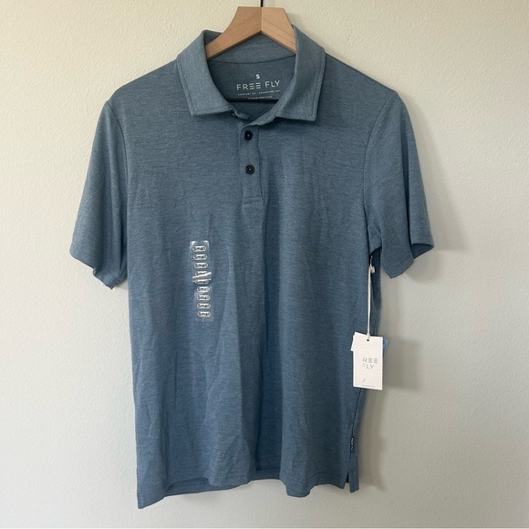 Free Fly Apparel Other - Free Fly Bamboo Flex Polo 2 Mens Small Deep Water Blue Performance NWT